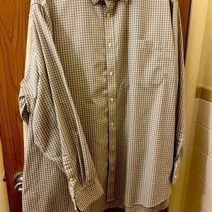Mens dress shirt, long sleeve, gray n white check, like new